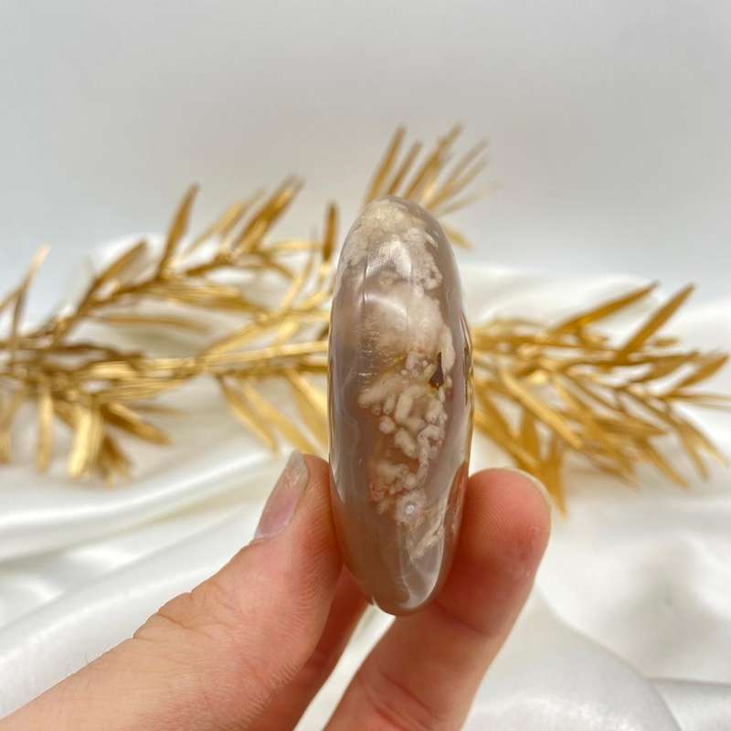 Peace and Passion Flower Agate Oval