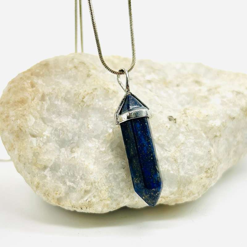 Lapis Lazuli Double Terminated Crystal Point Pendant