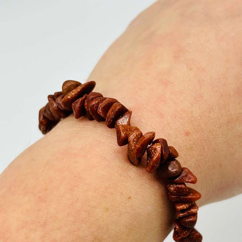 Goldstone Chip Crystal Bracelet