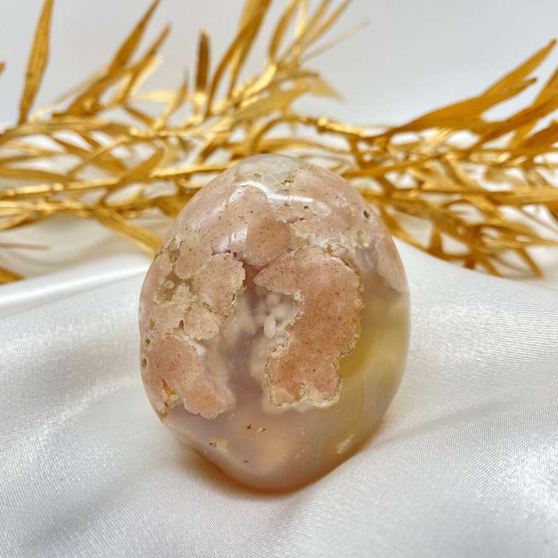 Peace and Passion Flower Agate Oval