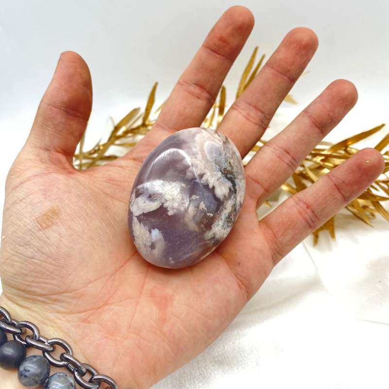 Peace and Passion Flower Agate Oval