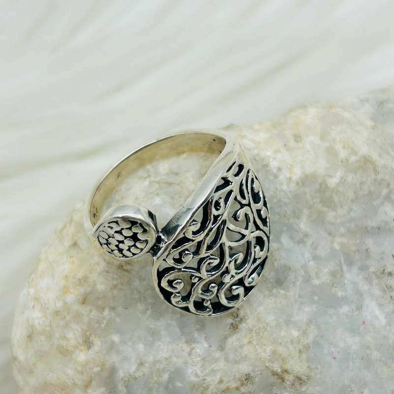 Jali Filigree Pattern Sterling Silver Ring