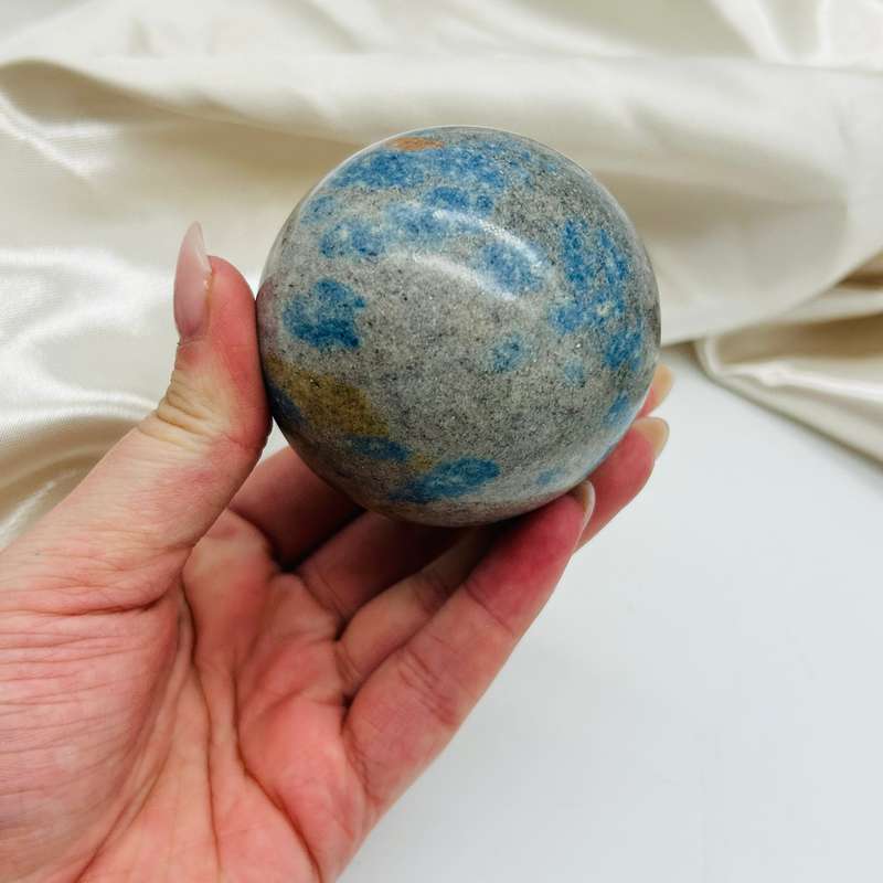Blue Spotted Spinel Sphere for Calming Chaos