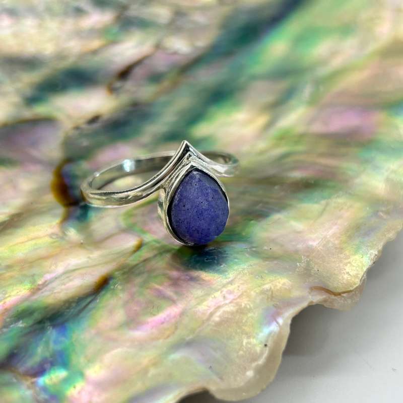 Iolite Crystal Sterling Silver Ring