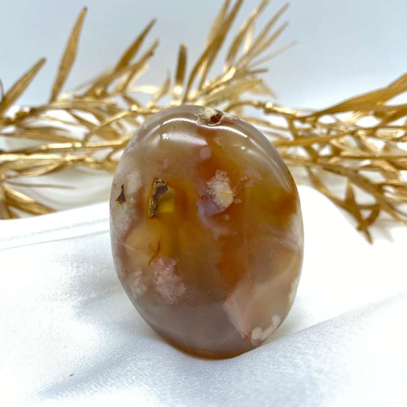 Peace and Passion Flower Agate Oval