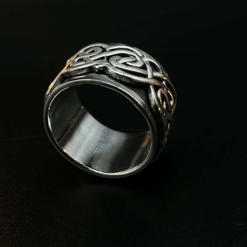 Mens Sterling Silver Celtic Spinner Ring