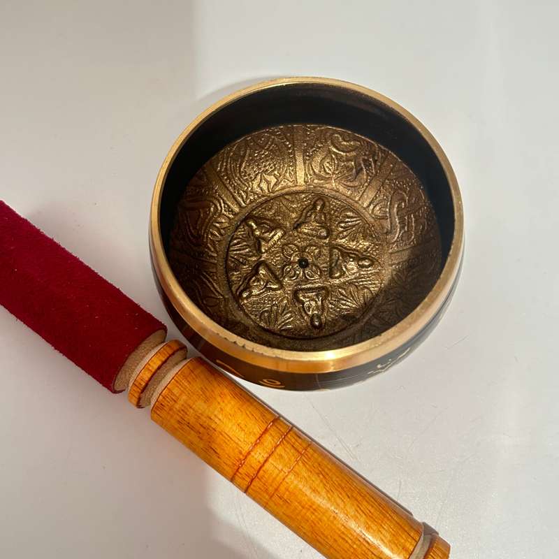 Small Black And Gold 5 Buddha Singing Bowl