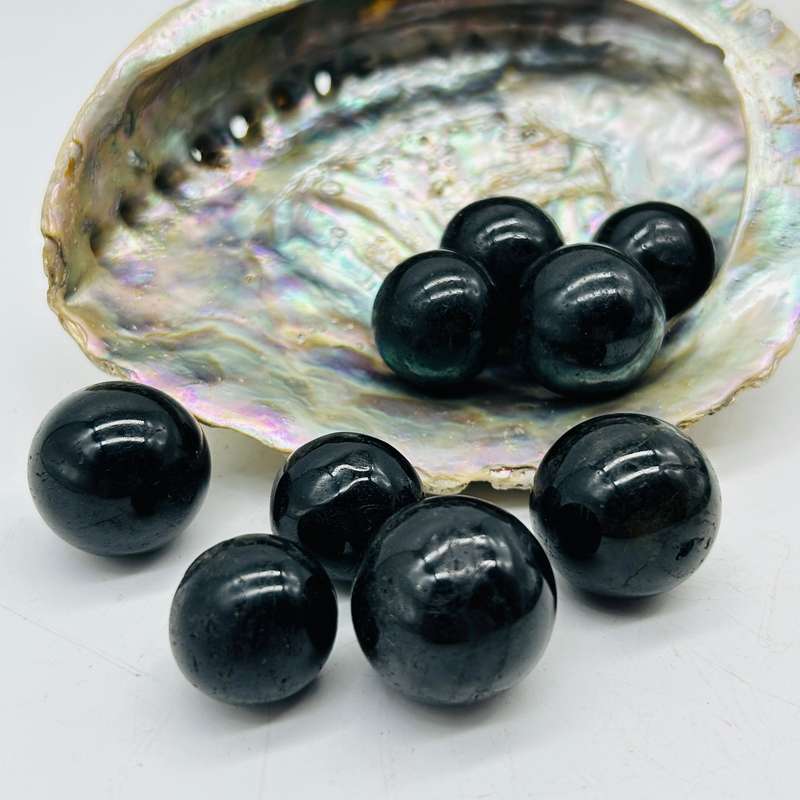 Black Tourmaline Small Crystal Spheres