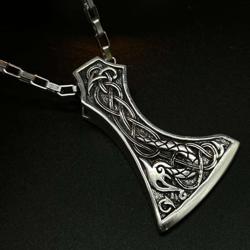 Mens Viking Thors Hammer Sterling Silver Pendant - Personal Power