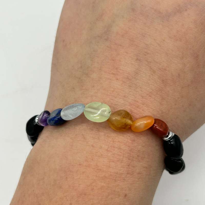 Black Tourmaline Chakra Crystal Nugget Bracelet