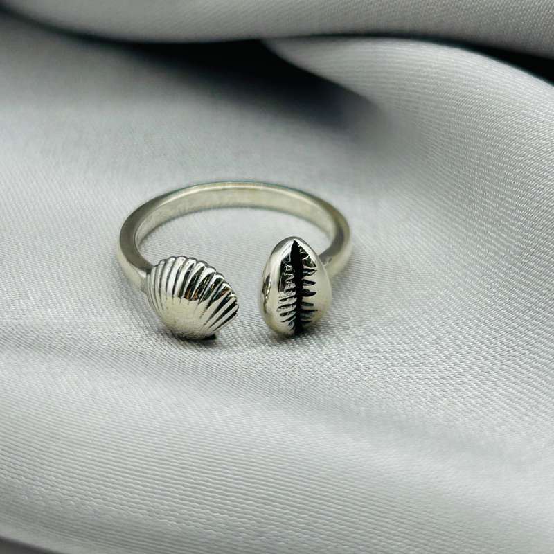 Sterling Silver Goddess Shell Ring