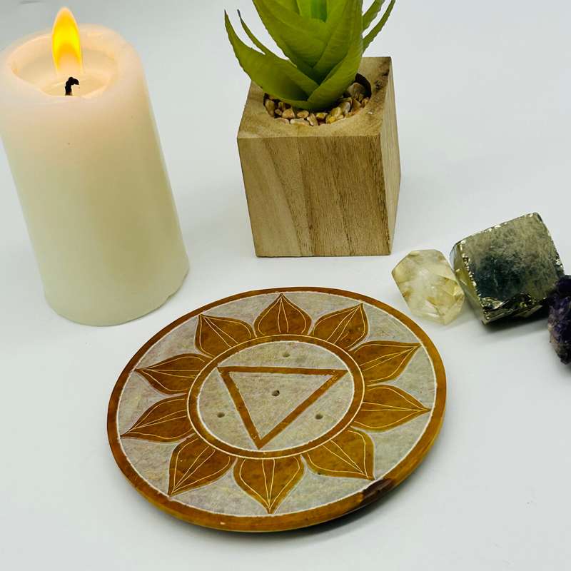 Solar Plexus Chakra Soapstone Incense Holder