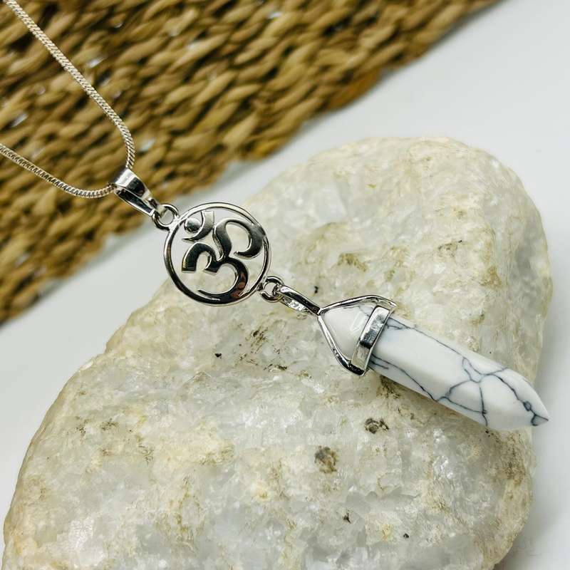 Howlite OM Crystal Pendant