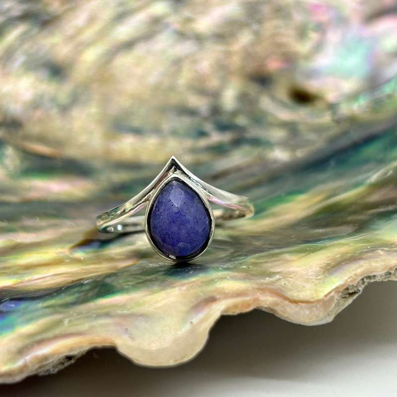 Iolite Crystal Sterling Silver Ring