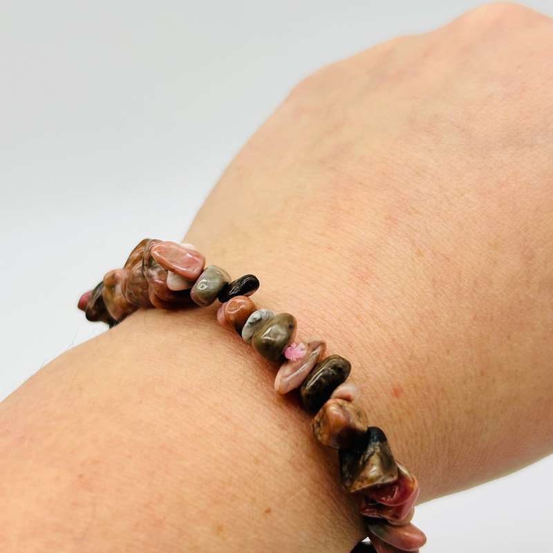 Rhodonite Chip Crystal Bracelet
