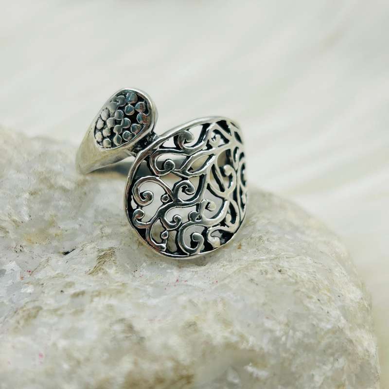 Jali Filigree Pattern Sterling Silver Ring