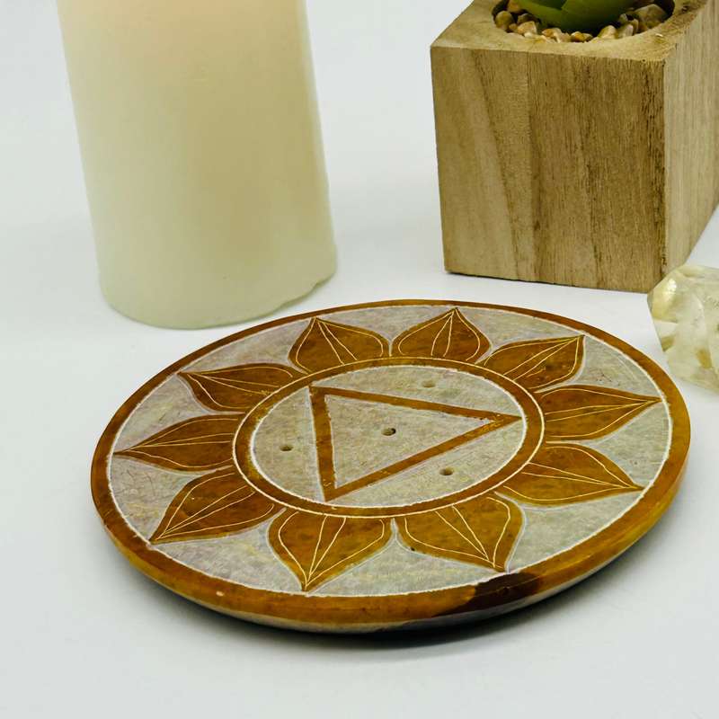 Solar Plexus Chakra Soapstone Incense Holder