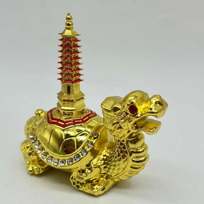 Gold Dragon With Pagoda