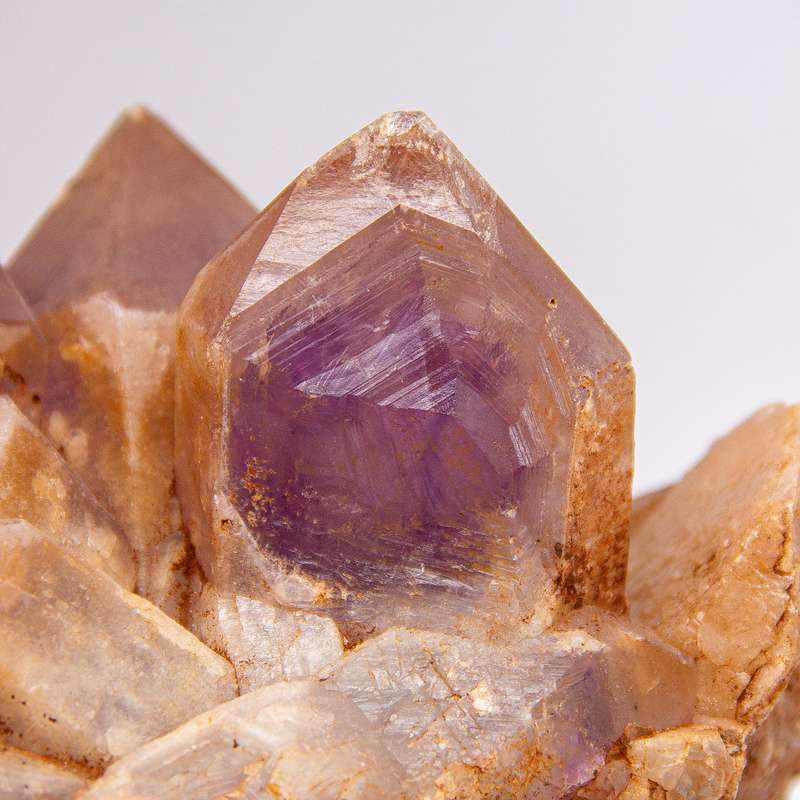 Keeper of Ancient Secrets Amethyst and Red Hematite Crystal Cluster with Hieroglyphics