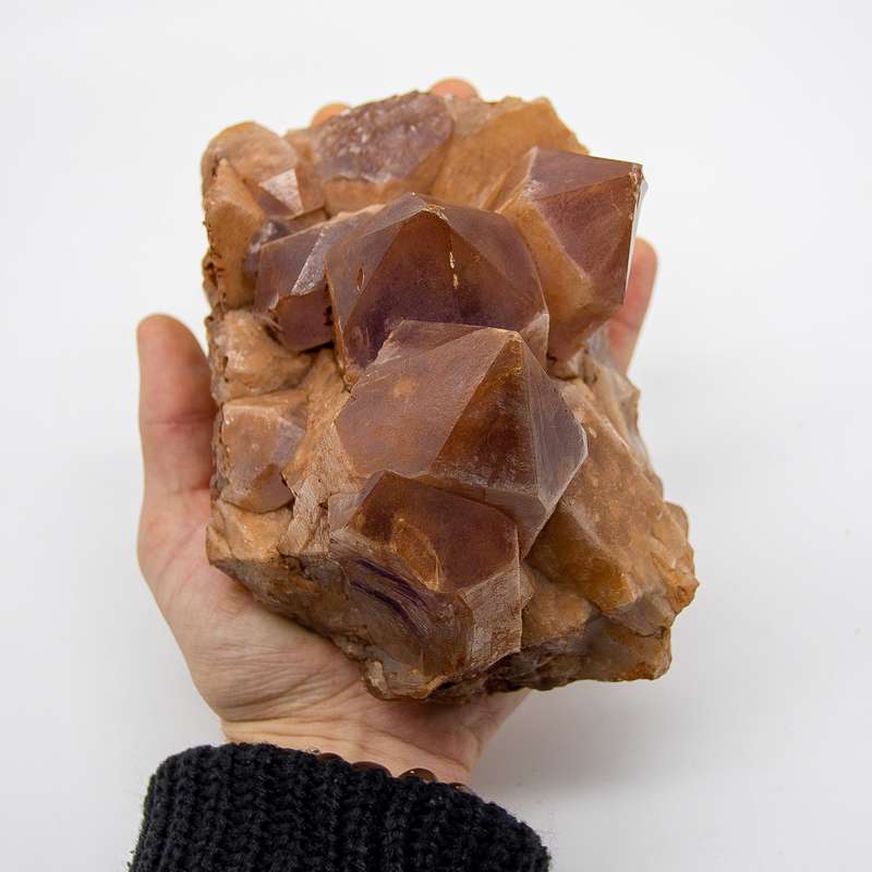 Keeper of Ancient Secrets Amethyst and Red Hematite Crystal Cluster with Hieroglyphics