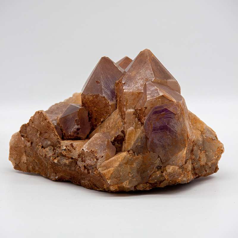 Keeper of Ancient Secrets Amethyst and Red Hematite Crystal Cluster with Hieroglyphics