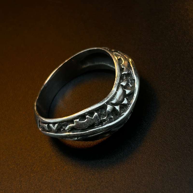 Mens Sun Twirl Sterling Silver Ring