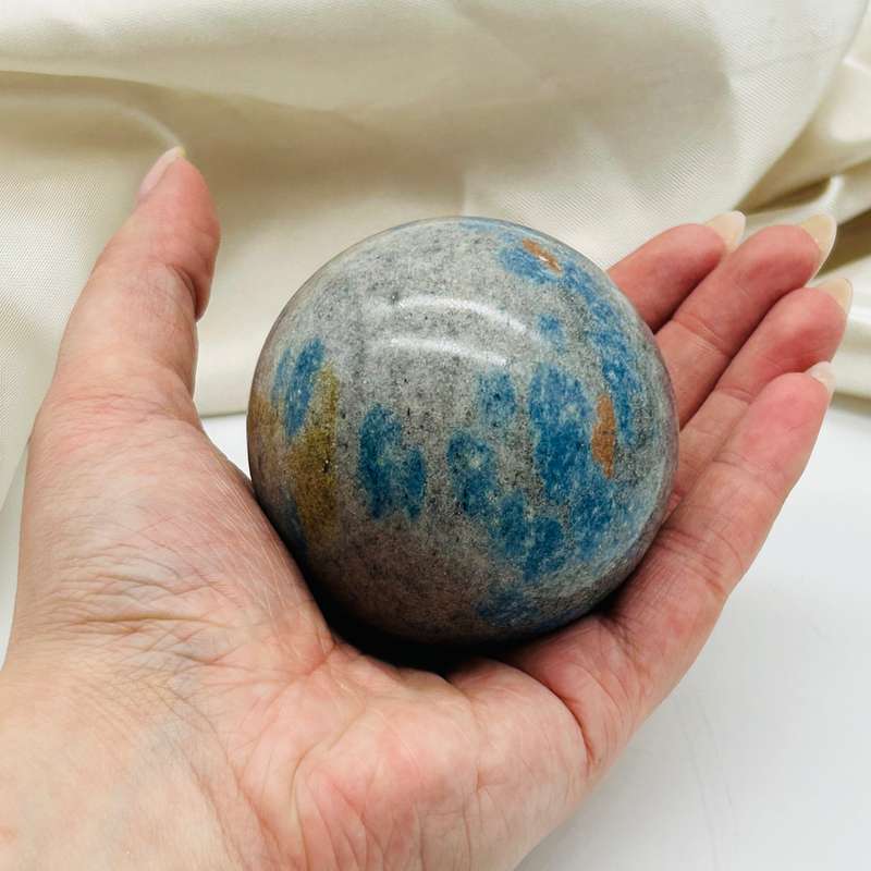 Blue Spotted Spinel Sphere for Calming Chaos