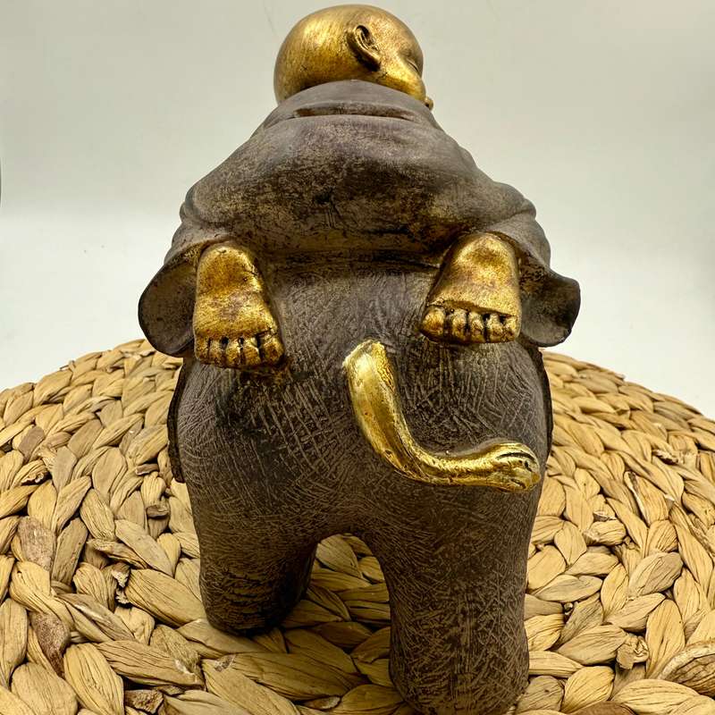 Monk on Elephant Statue (Right facing)