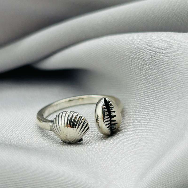 Sterling Silver Goddess Shell Ring