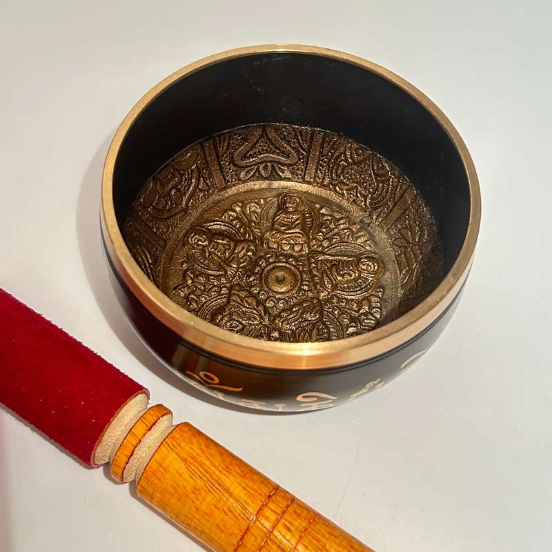 Medium Black And Gold 5 Buddha Singing Bowl