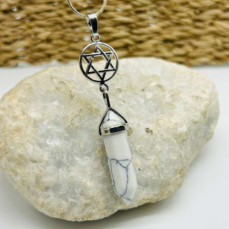 Howlite Star Of David Crystal Pendant