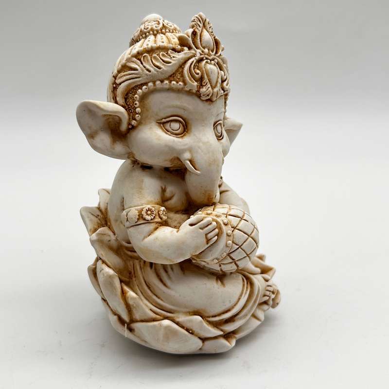 Baby Ganesha White Statue