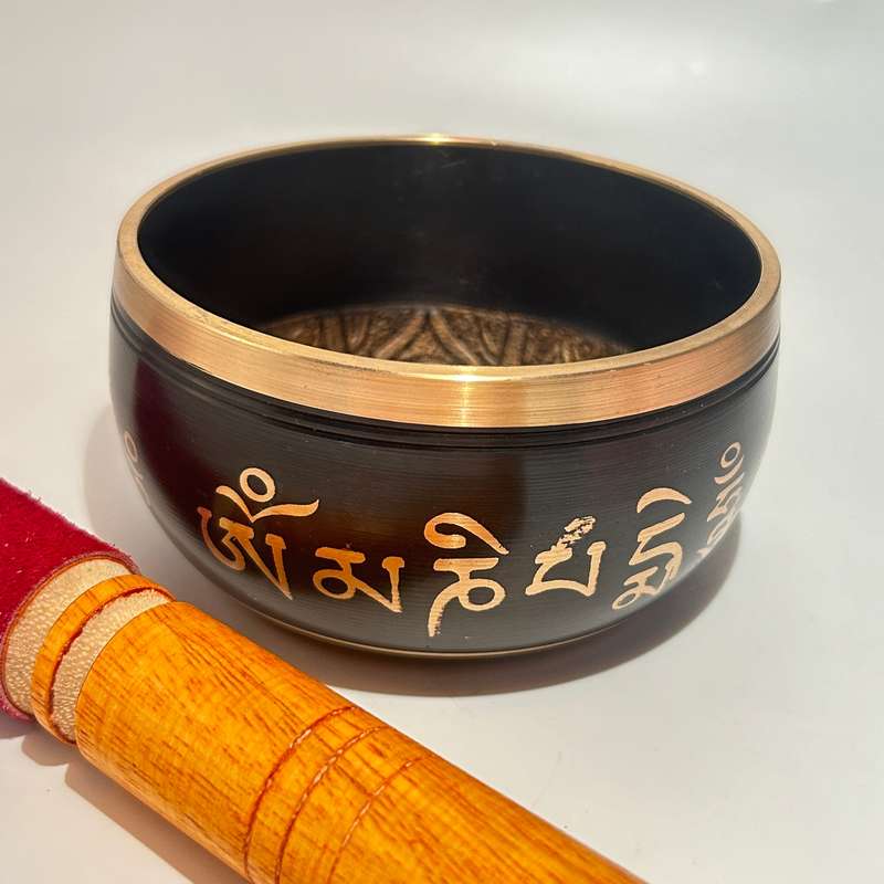 Medium Black And Gold 5 Buddha Singing Bowl