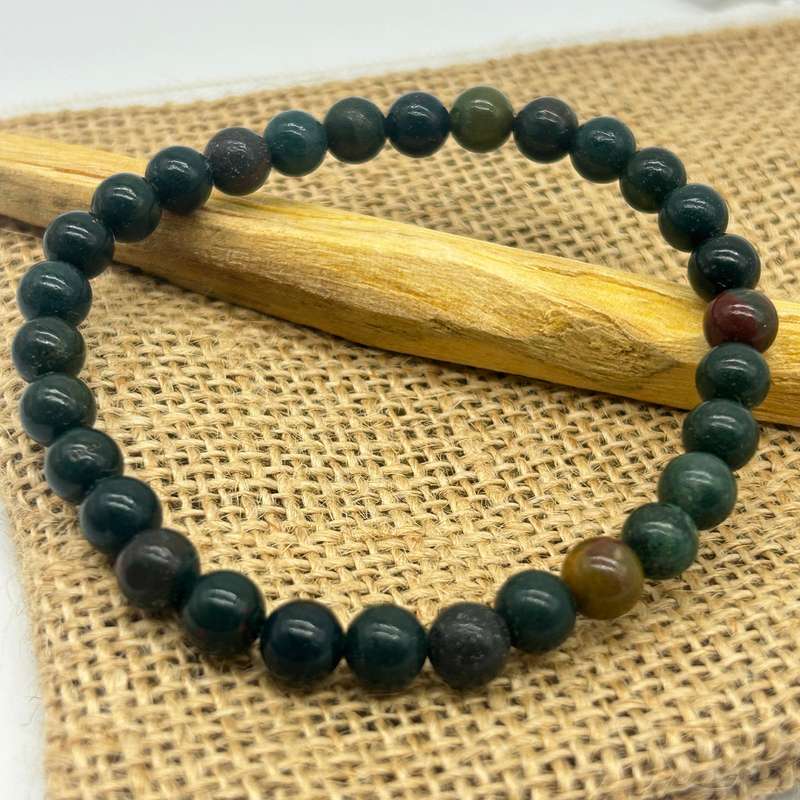 Bloodstone Gemstone Bracelet -6mm