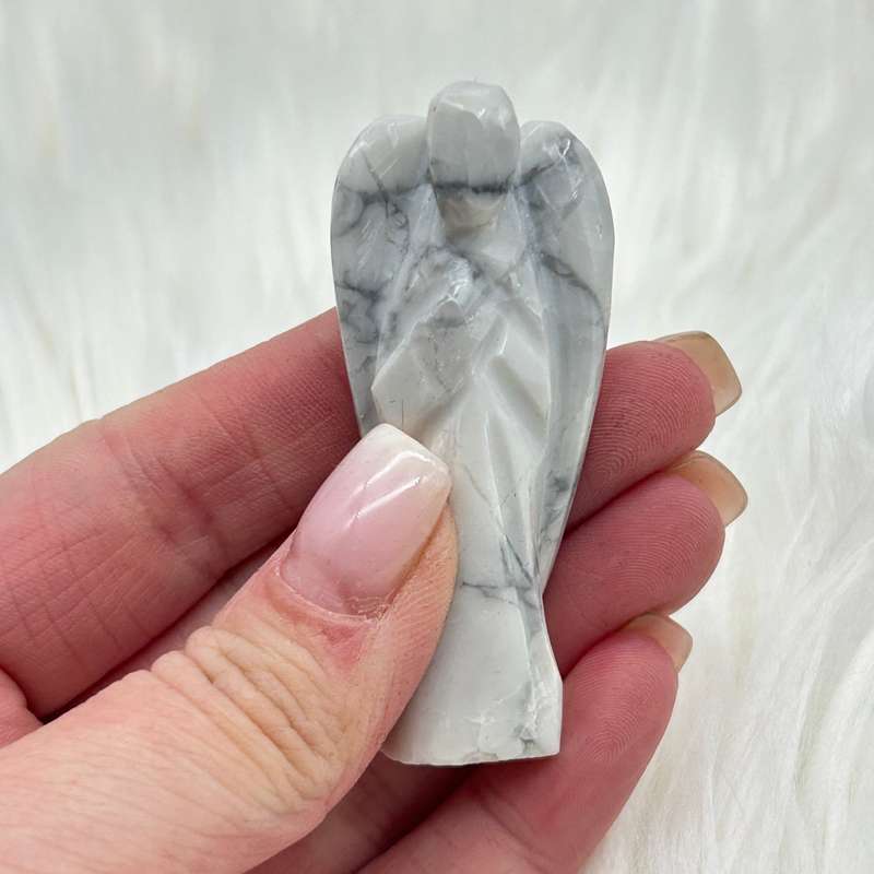 Howlite Carved Crystal Angel