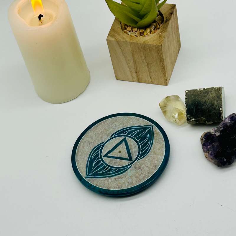 Small Third Eye Chakra Soapstone Incense Holder