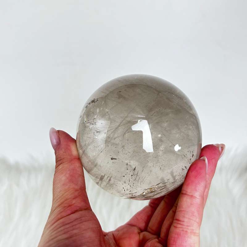 Clear Quartz And Smoky Sphere