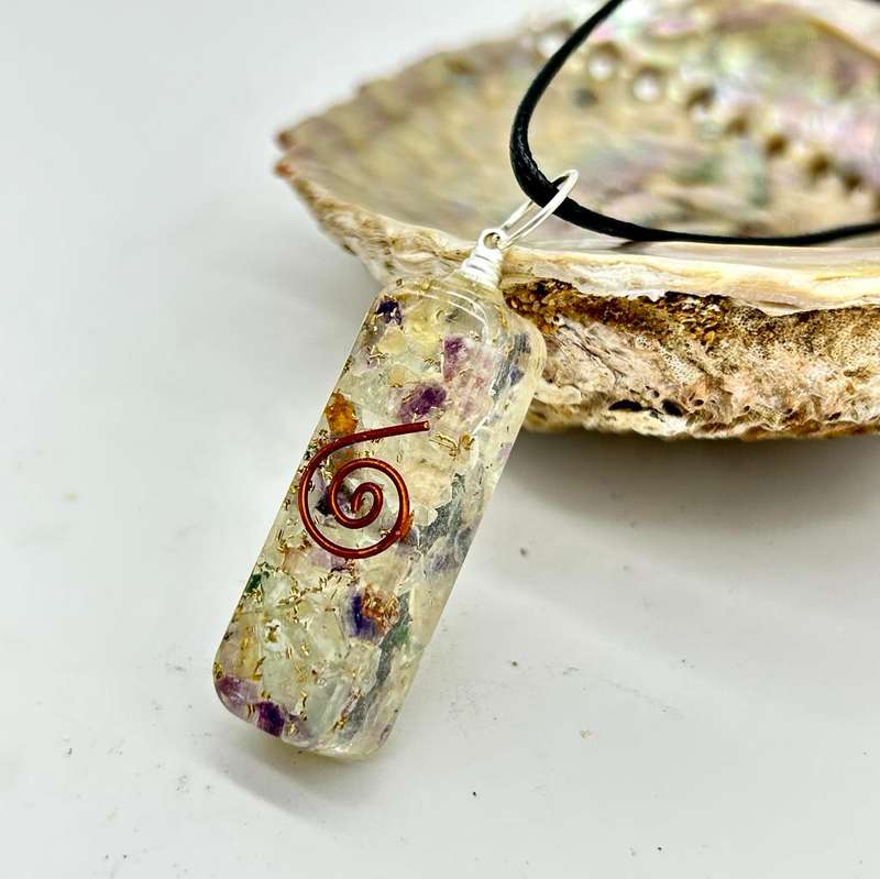 Fluorite Orgonite Pendant for Mental Stability