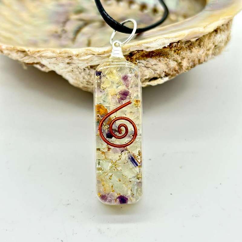 Fluorite Orgonite Pendant for Mental Stability
