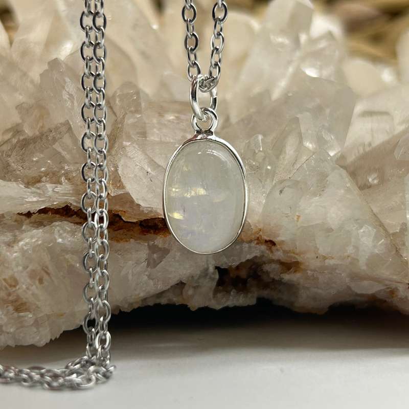 Moonstone Crystal Sterling Silver New Beginnings Pendant