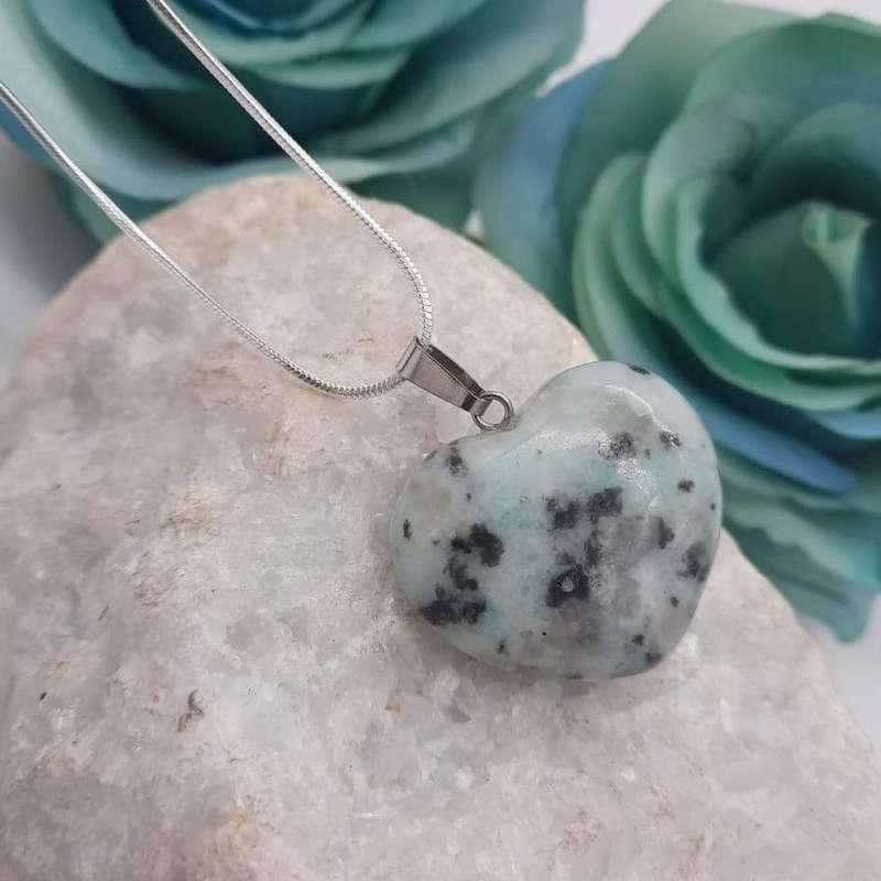 Green Moonstone Heart Pendant