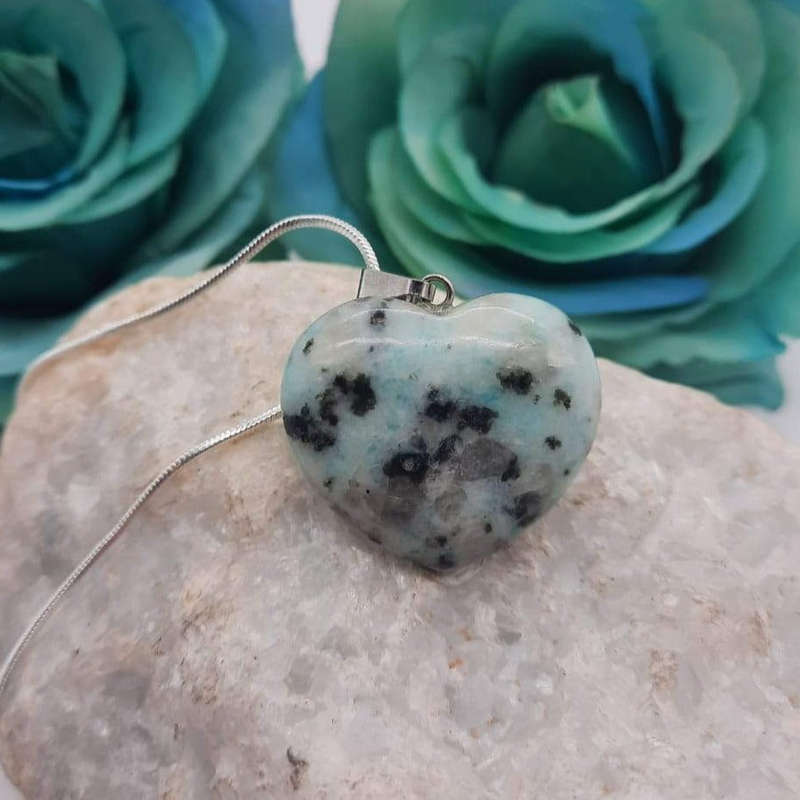 Green Moonstone Heart Pendant