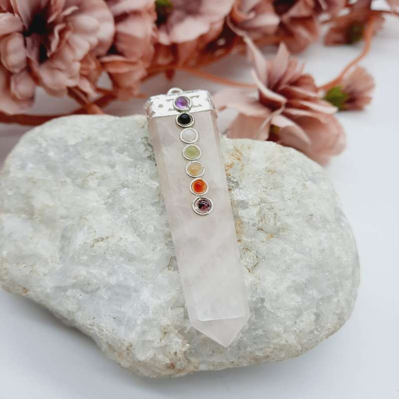 Rose Quartz Crystal Cabochon Gemstone Pendant