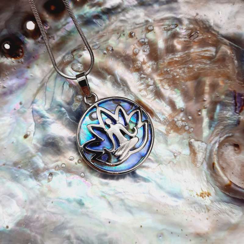 Paua Shell Lotus Pendant