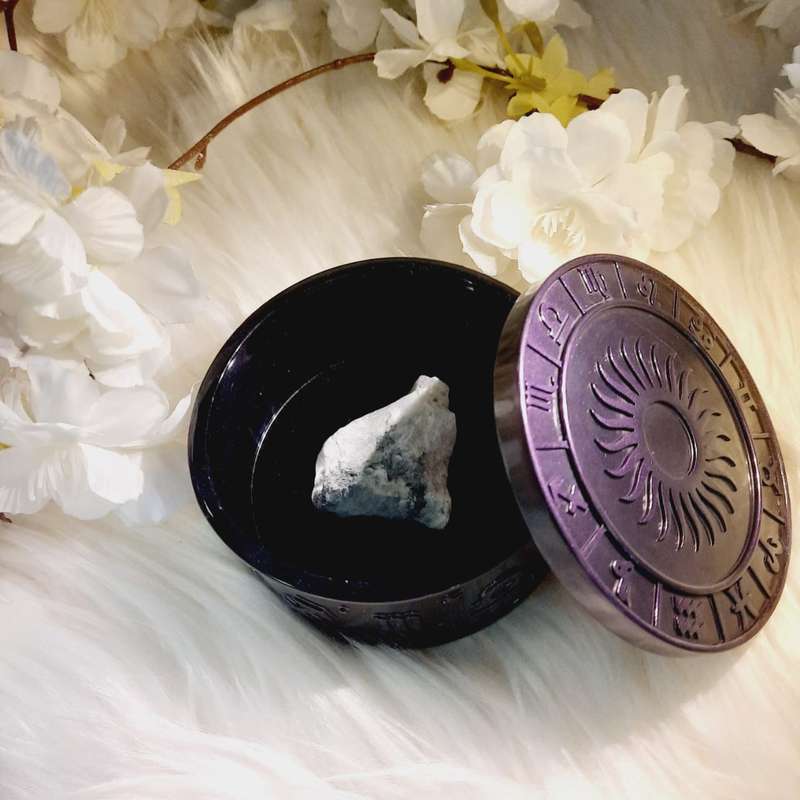 Deep Purple Resin Zodiac Receptacle Box
