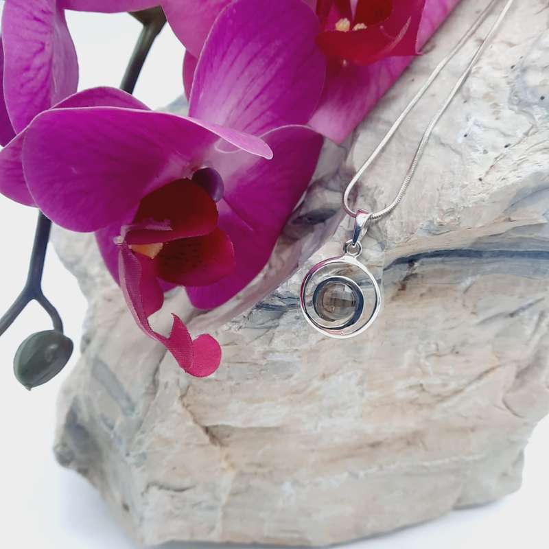 Sterling Silver Curly Faceted Smoky Quartz Crystal Pendant