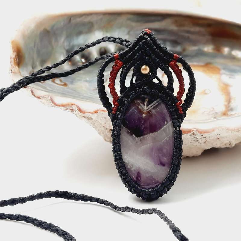 Amethyst Macrame Crystal Pendant