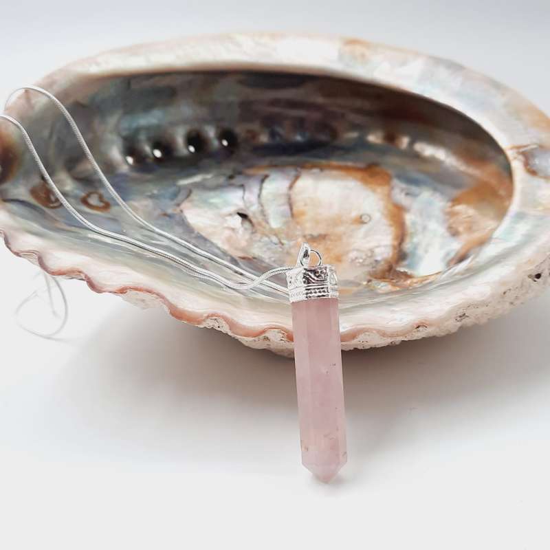 Activate your Love Chakra Rose Quartz Crystal Pendant from India