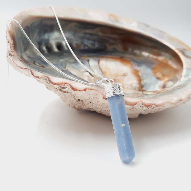 Connect with the Angelic Realm Angelite Crystal Pendant from India