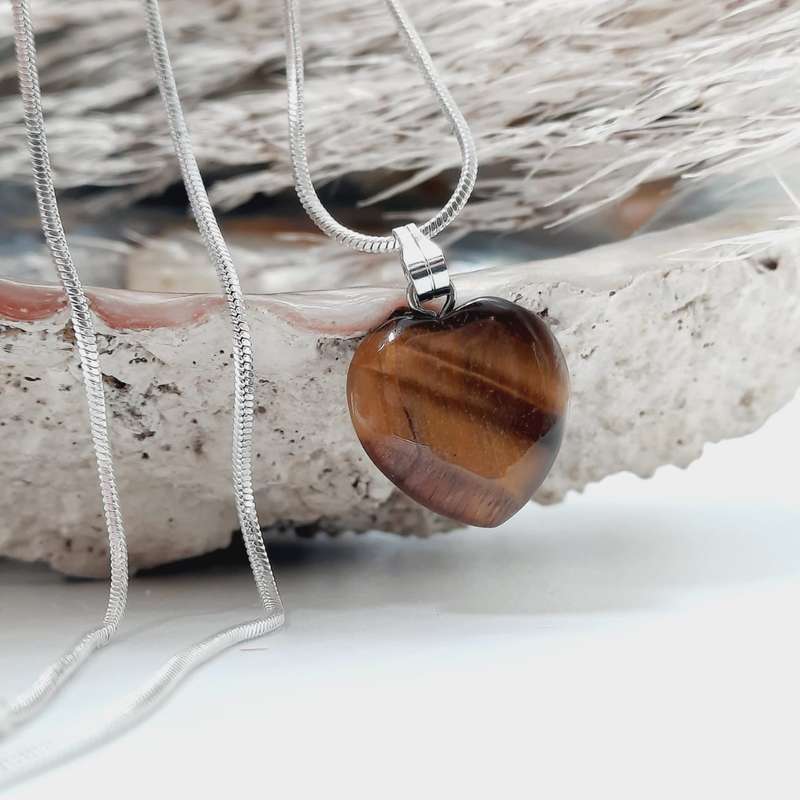 Tiger's Eye Heart Pendant